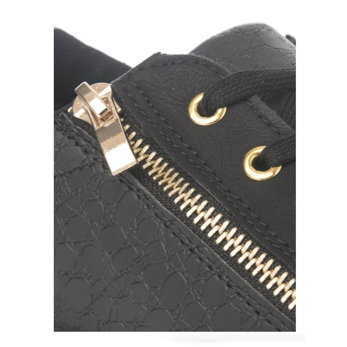 Asa Black Zip Detail Lace Up Pumps