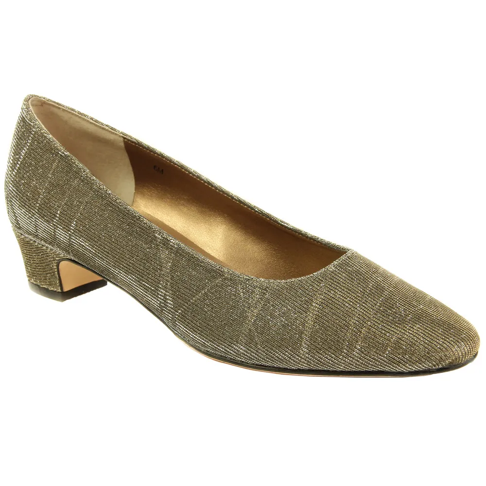 Astyr Glitter Pointed Toe Block Heel Pumps