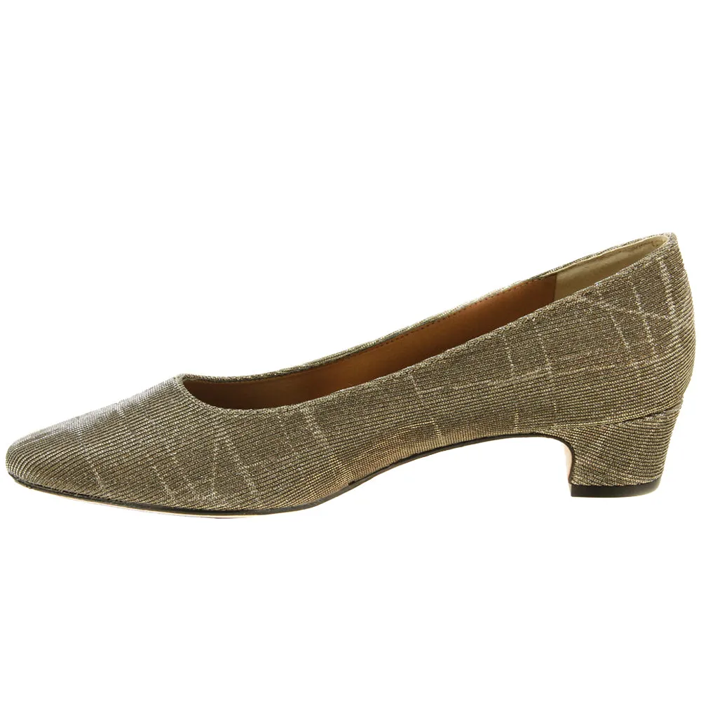 Astyr Glitter Pointed Toe Block Heel Pumps