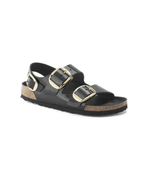 BIRKENSTOCK MILANO BIG BUCKLE NARROW FIT IN SHINE BLACK