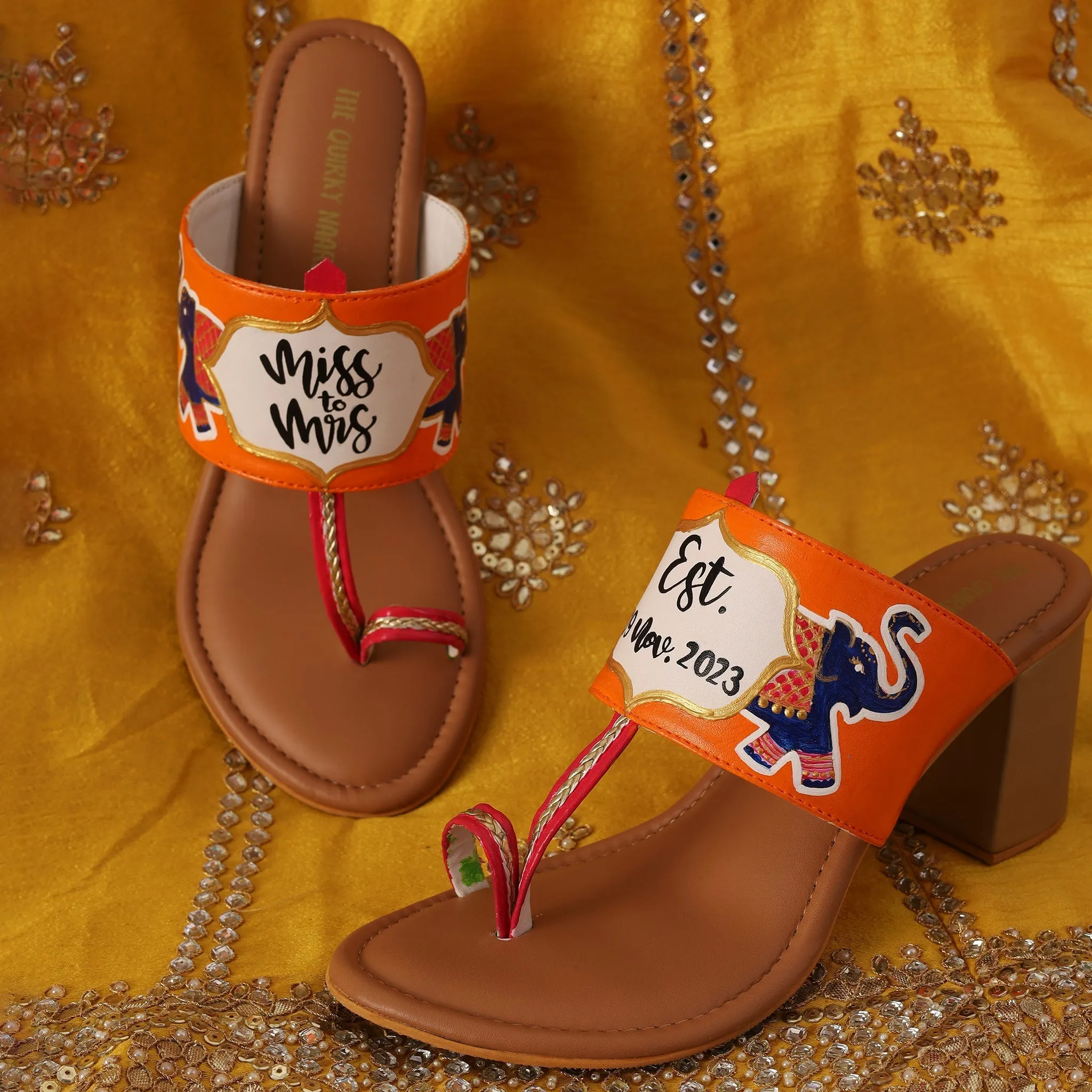 Bridal Heel Kolhapuris-Save the date