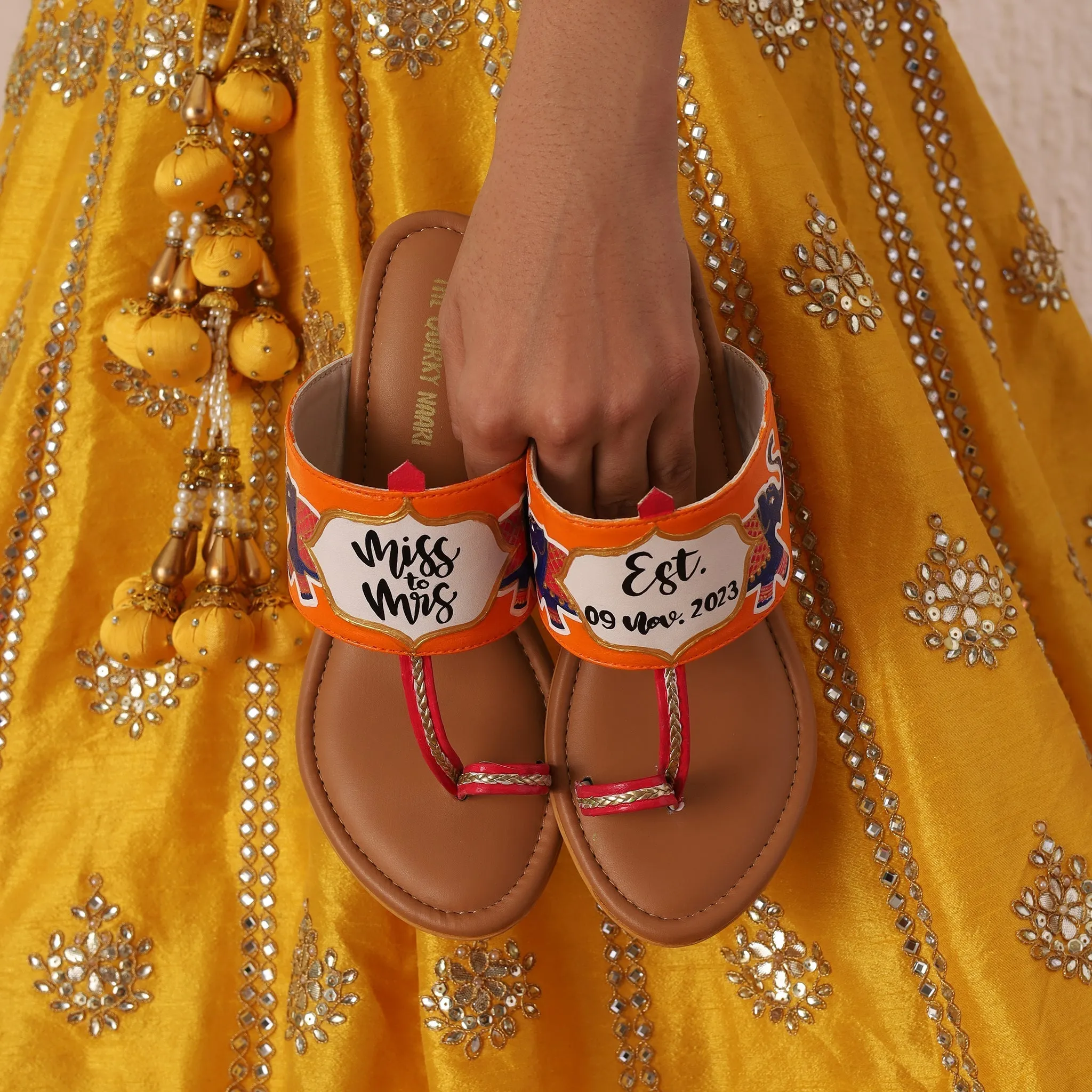 Bridal Heel Kolhapuris-Save the date