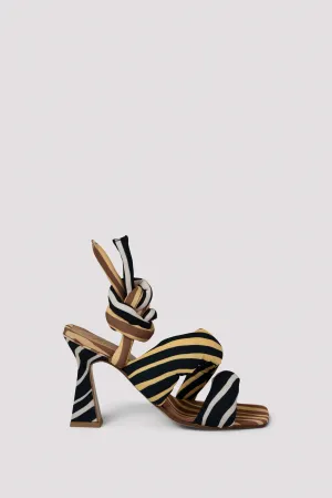 Brown 100 Ankle Tie High-Heel Sandals