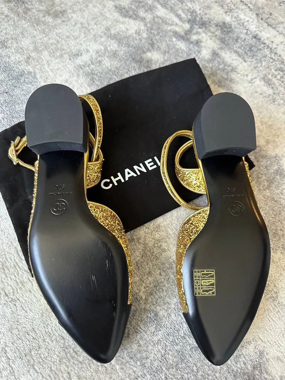 Chanel Slingback Glitter, size 37