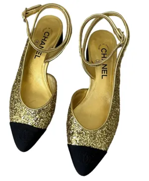 Chanel Slingback Glitter, size 37