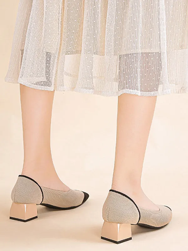 Chicmy-Contrast Color Pointed-Toe Shoes Pumps