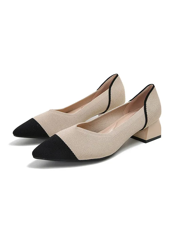 Chicmy-Contrast Color Pointed-Toe Shoes Pumps