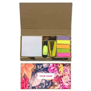 Custom Stationary Kit for Girls Add Your Text - Watercolor Flower