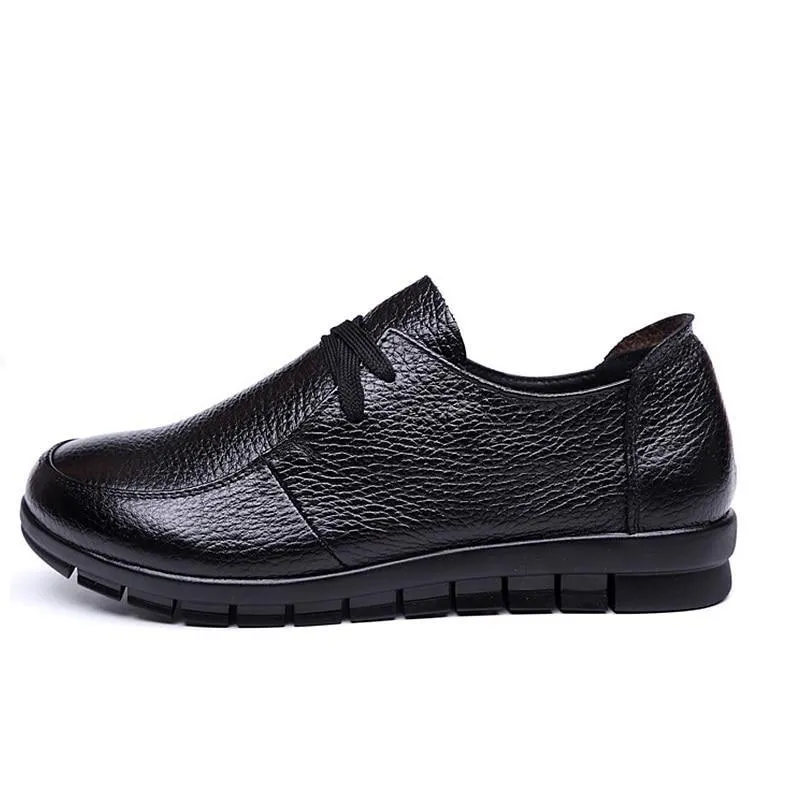 Designer Women Ballet Flats Black Genuine Leather Loafers