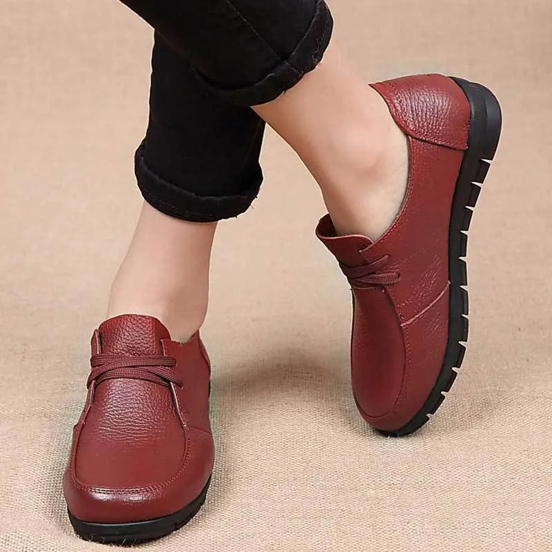 Designer Women Ballet Flats Black Genuine Leather Loafers