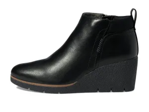 Dr. Scholl's Shoes Berklie Black Rubber Sole Pull On Wedge Heel Ankle Boots