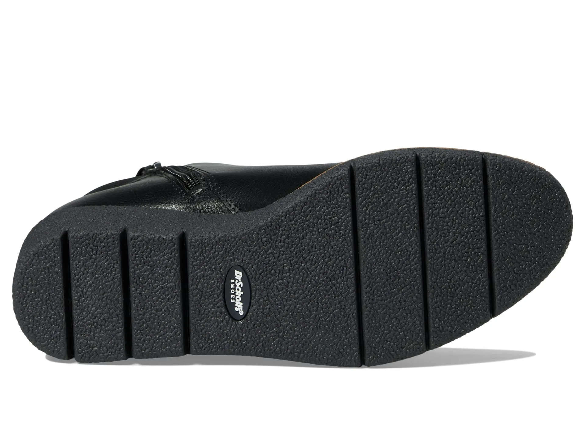 Dr. Scholl's Shoes Berklie Black Rubber Sole Pull On Wedge Heel Ankle Boots