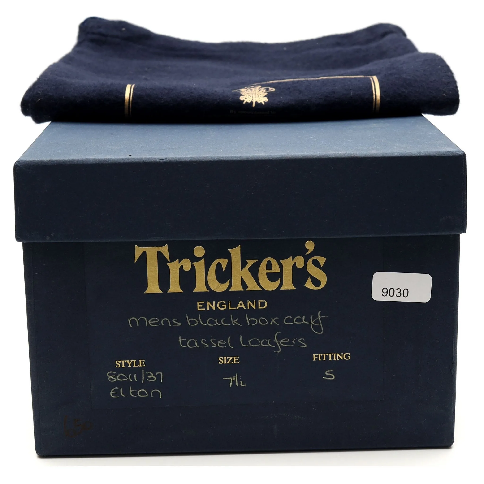 'Elton' Black Leather Tassel Loafer UK 7.5