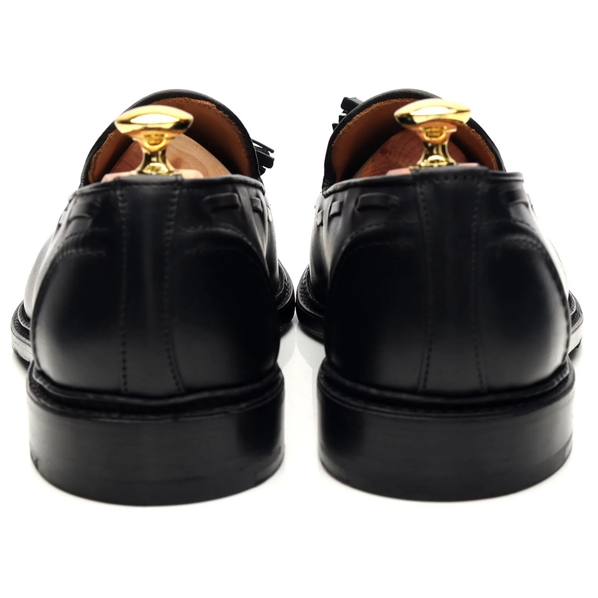 'Elton' Black Leather Tassel Loafer UK 7.5