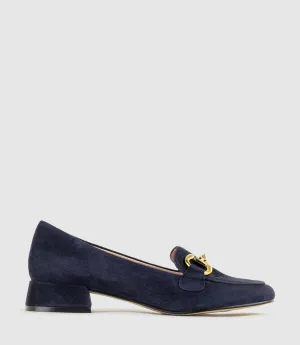 HARLEE30 Moccasin with Trim in Navy Suede