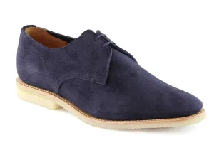 JACOB Mens Unlined Navy Suede Gibson Shoe with Crepe Sole