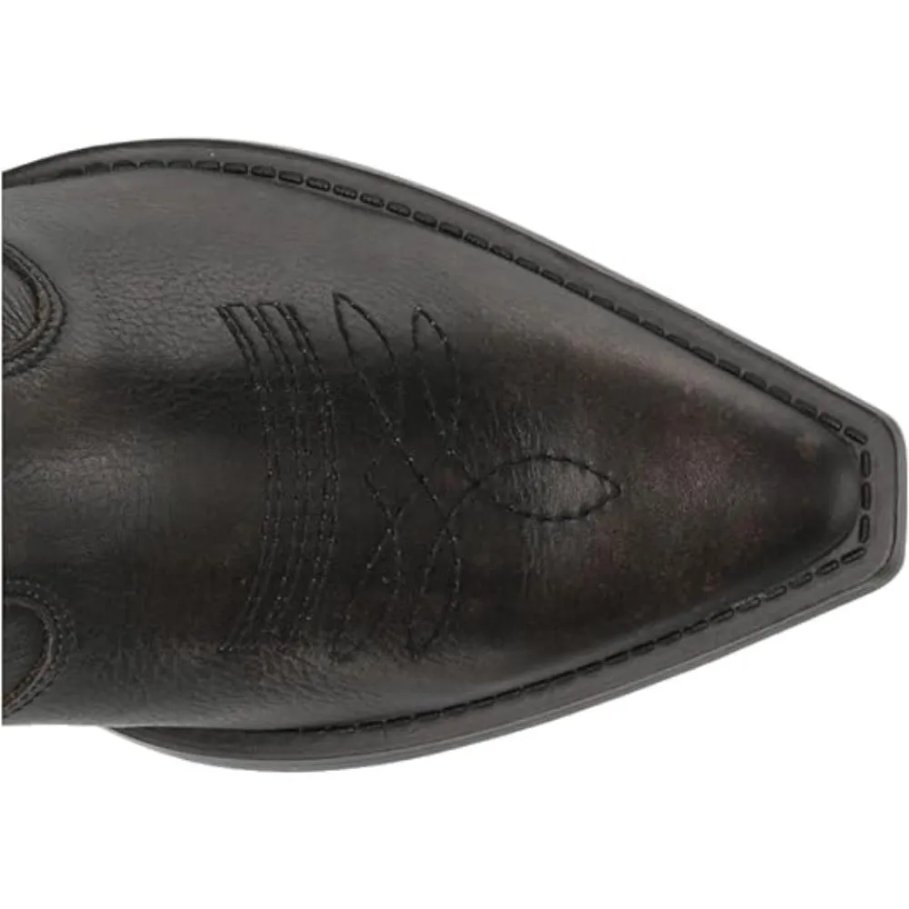 Lance Black Leather Franco Sarto Cowboy Ankle Boots