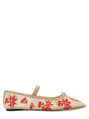 Loeffler Randall Leonie Soft Ballet Flat in Caramel/Red