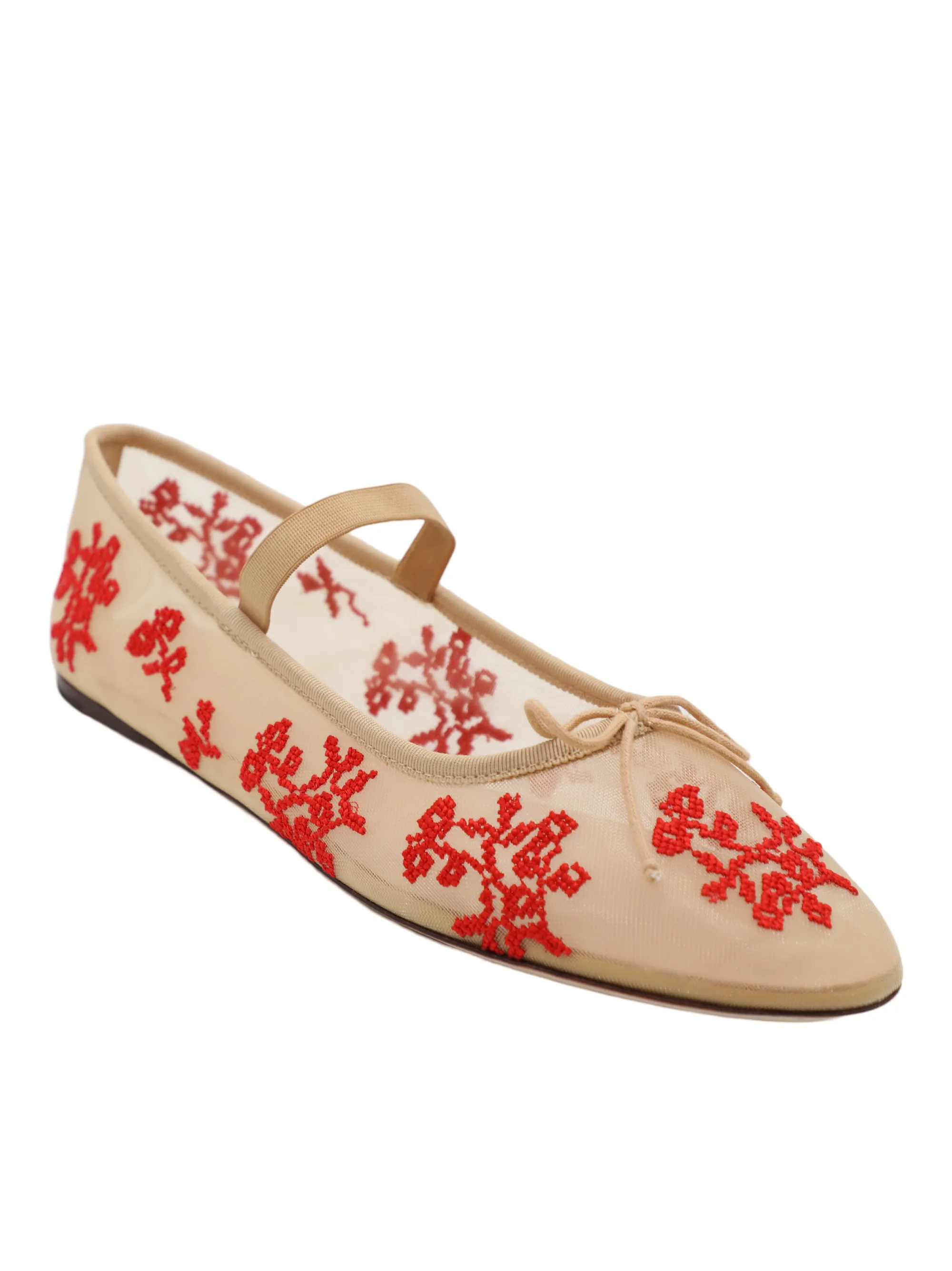 Loeffler Randall Leonie Soft Ballet Flat in Caramel/Red