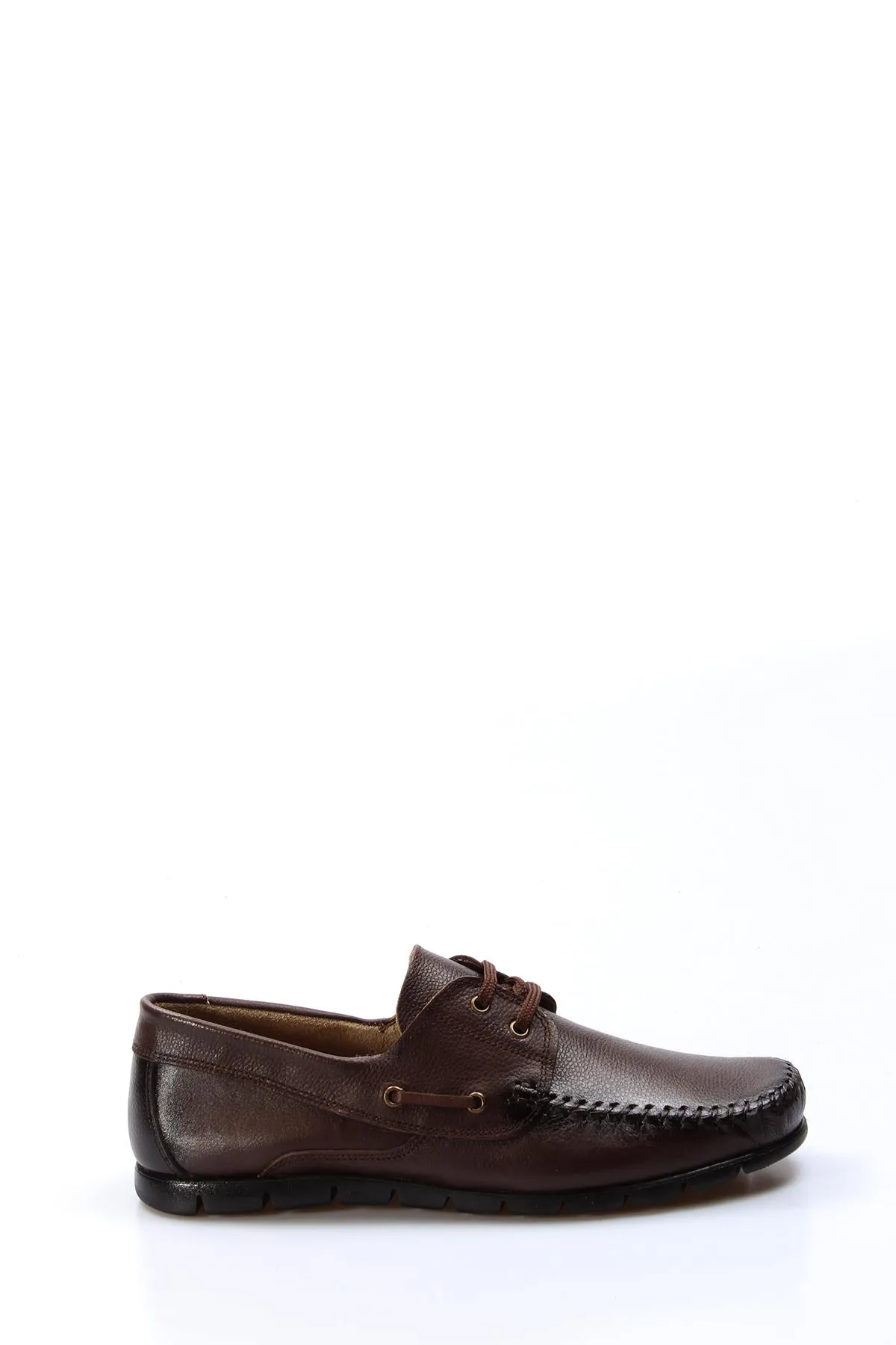 Men's Brown Leather Moccasins-Wessi