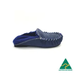 Navy Blue Moccasin Scuffs