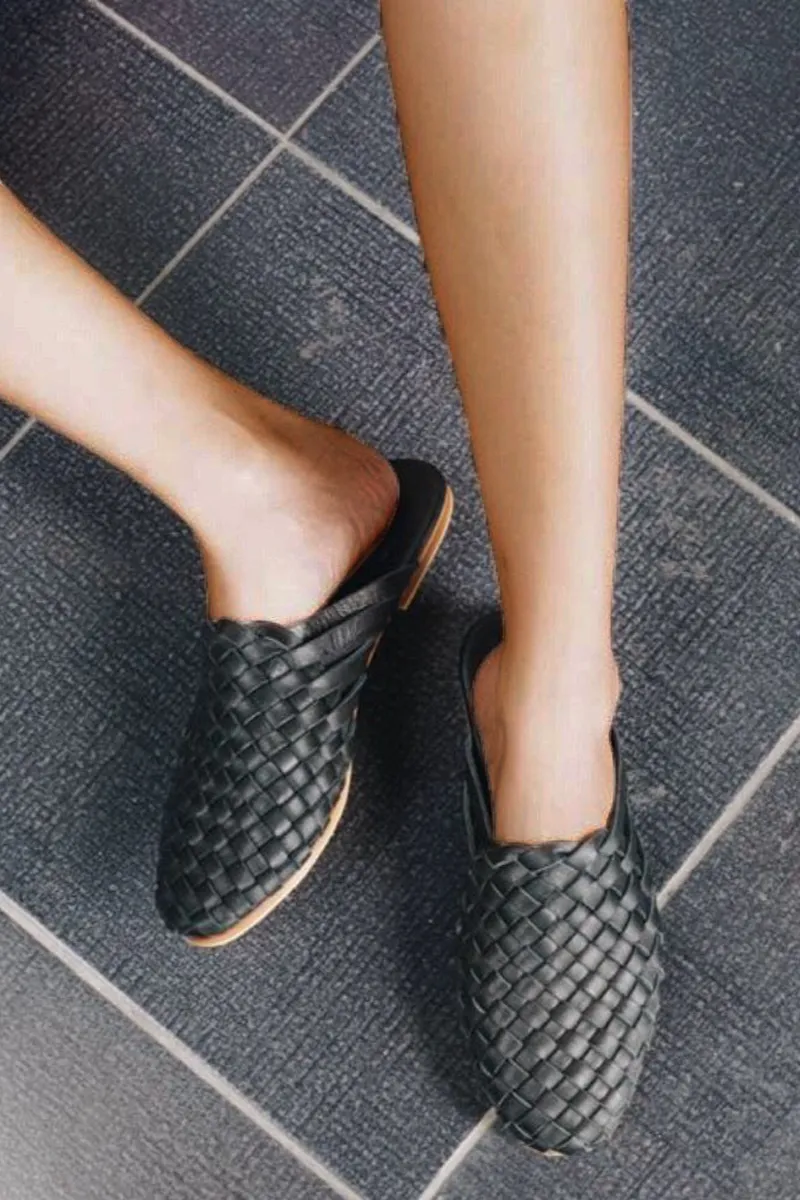 Nyah Woven Mule Black - CLOSING DOWN SALE 50% OFF