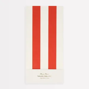 Red Striped Tablecloth
