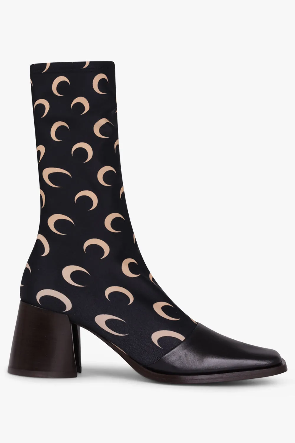 Regenerated All Over Moon Jersey Ankle Boot | Black