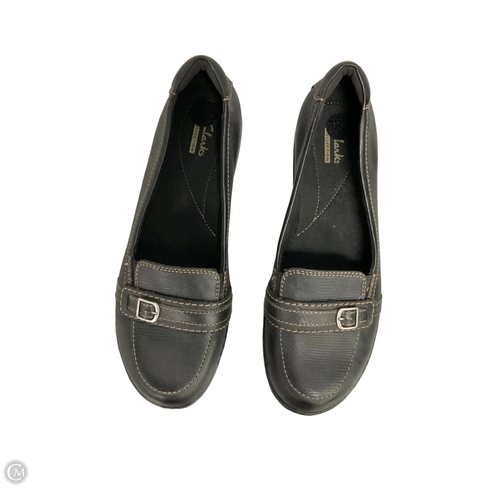 Shoes Flats By Clarks In Black, Size: 9.5