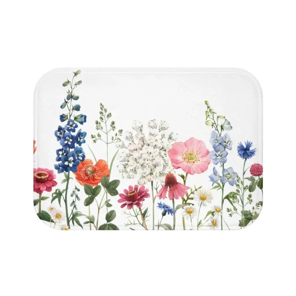 Spring Floral Garden Bath Mat Decor Rug-Spring Bath Mat