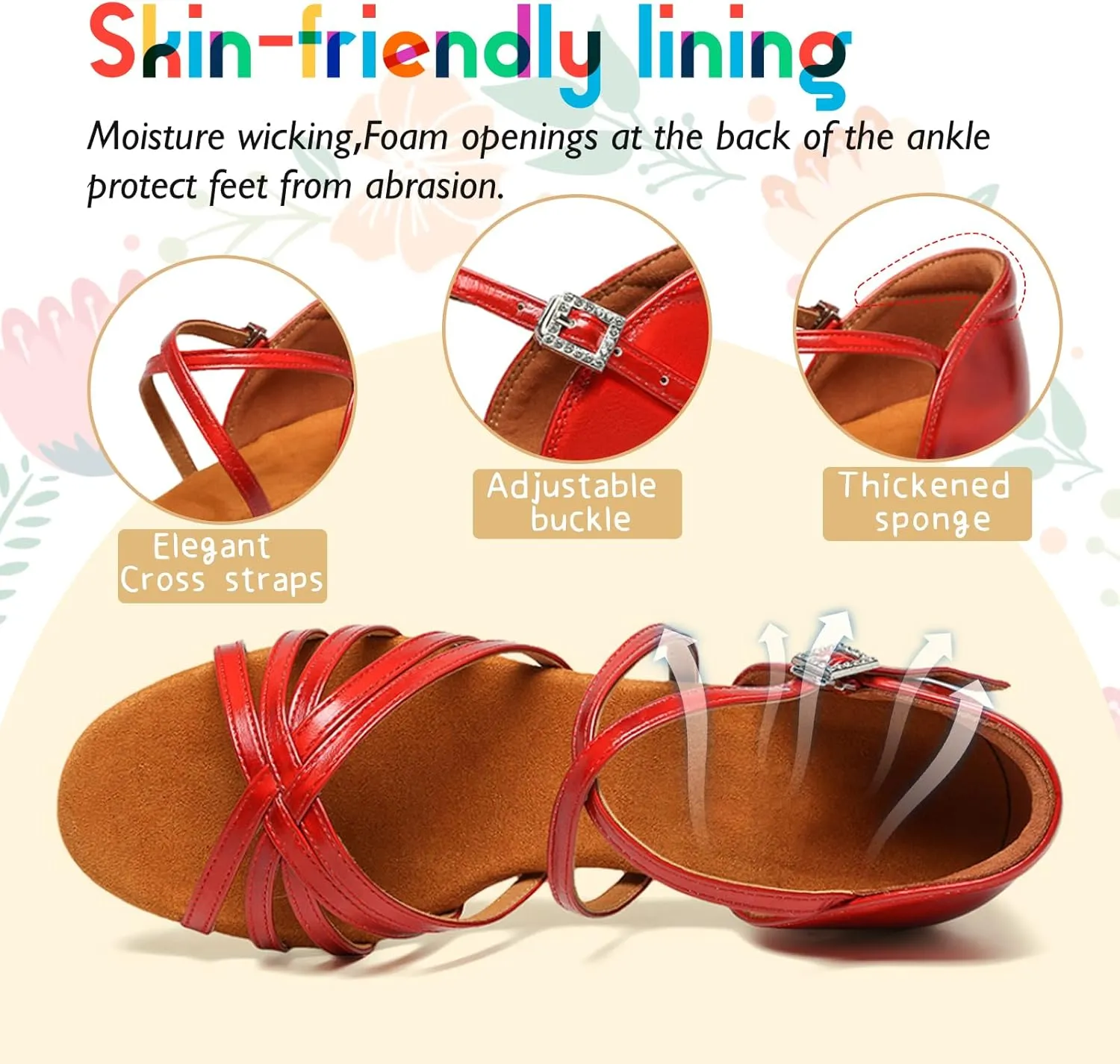 SWDZM Girls Latin Dance Shoes Low Heels Ballroom Salsa Tango Professional Dance Shoes