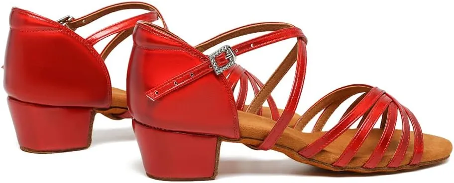 SWDZM Girls Latin Dance Shoes Low Heels Ballroom Salsa Tango Professional Dance Shoes