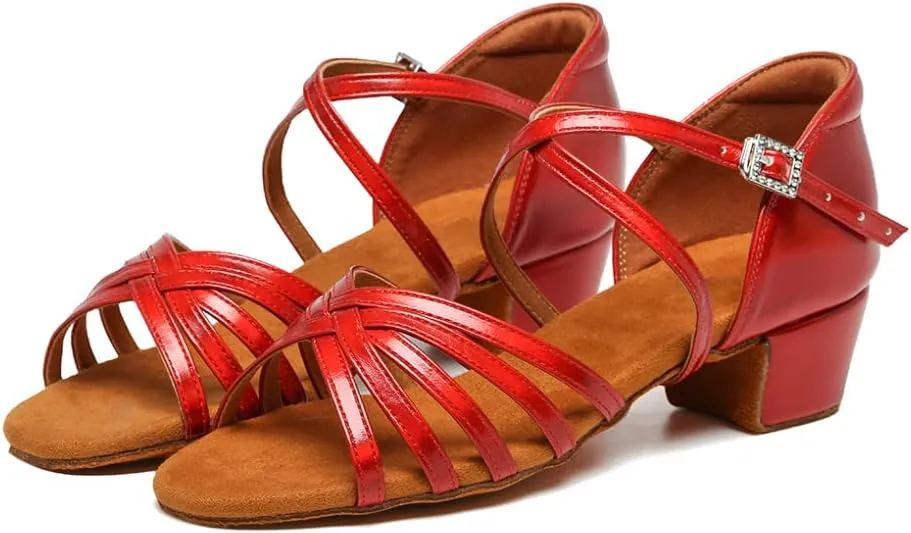 SWDZM Girls Latin Dance Shoes Low Heels Ballroom Salsa Tango Professional Dance Shoes