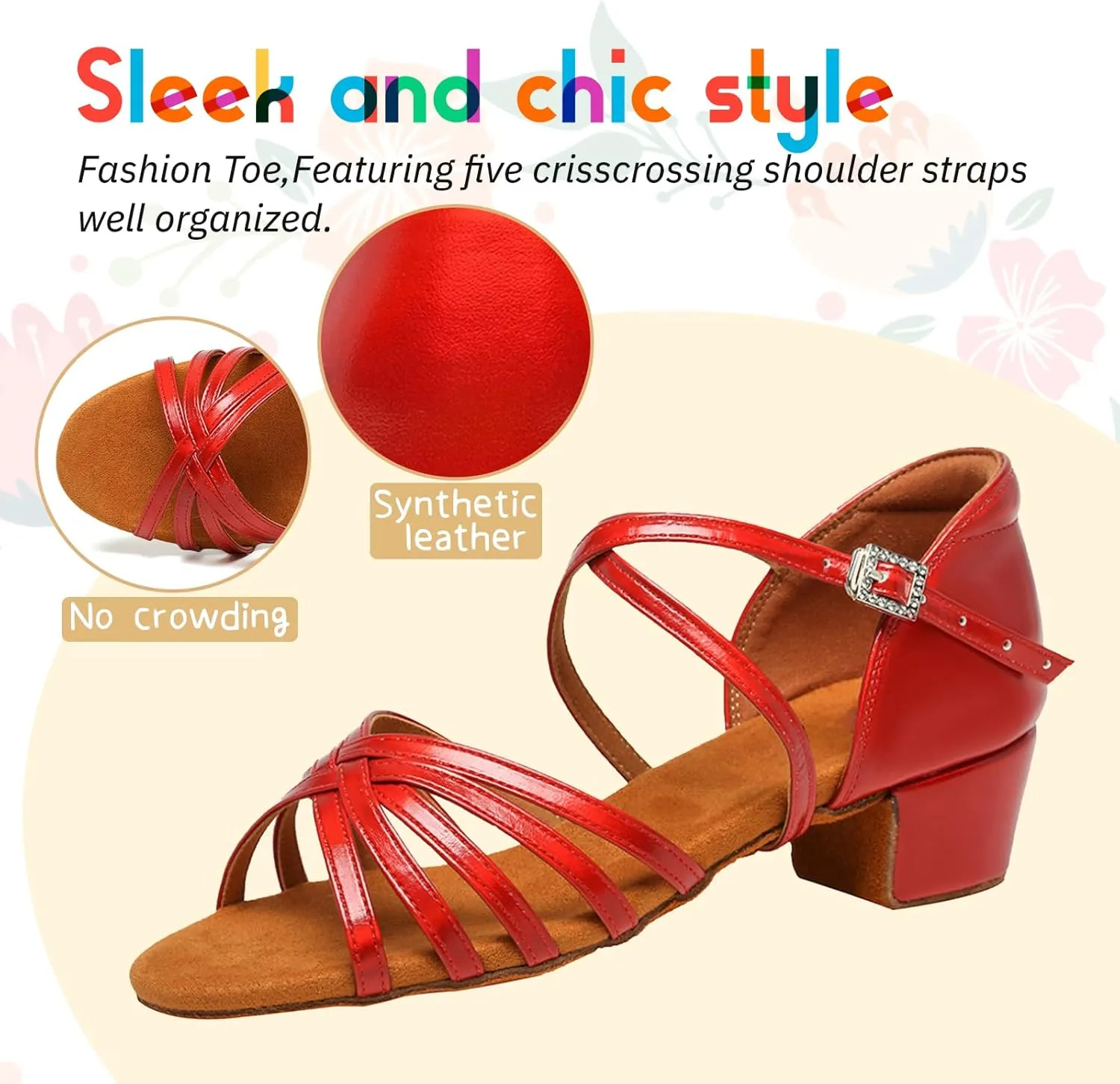 SWDZM Girls Latin Dance Shoes Low Heels Ballroom Salsa Tango Professional Dance Shoes