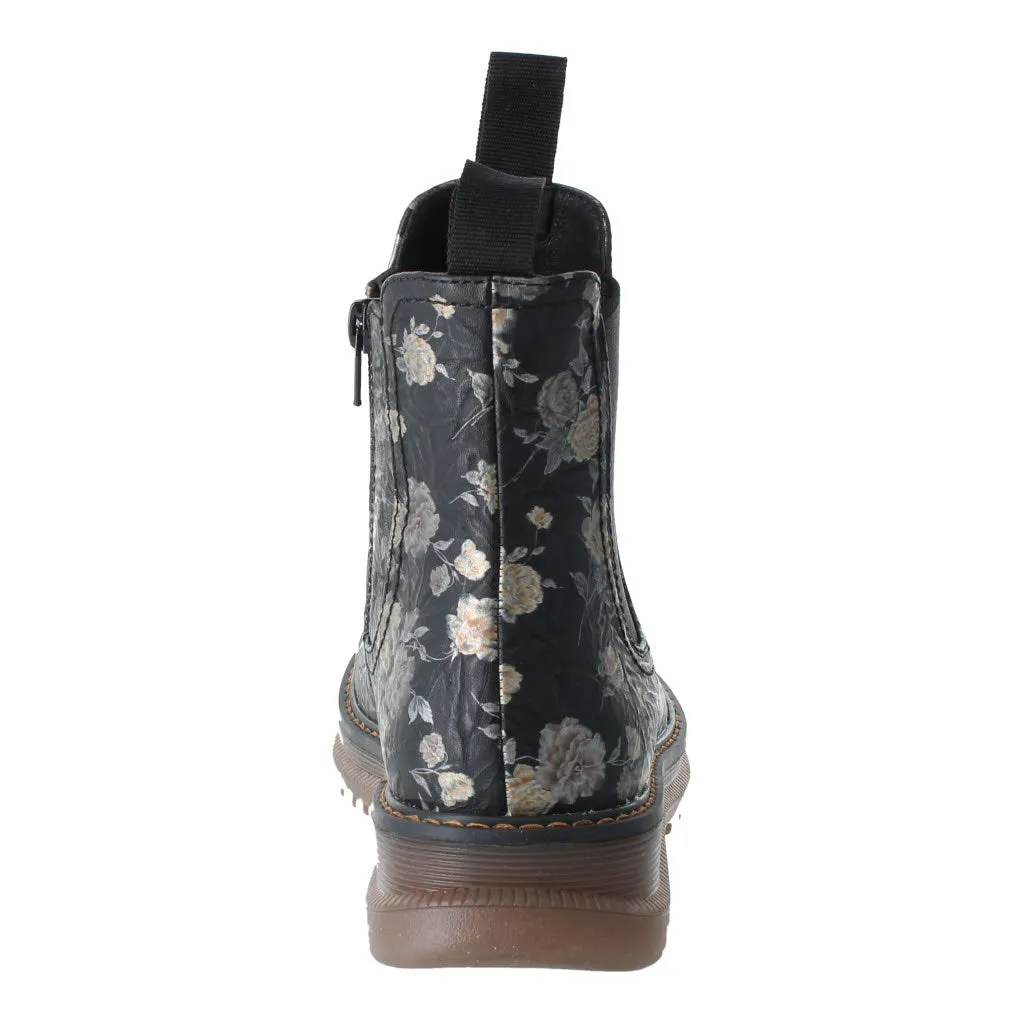 Westland 769525 Peyton 05 Ladies Black Print Vegan Side Zip Ankle Boots
