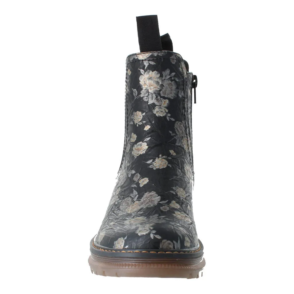 Westland 769525 Peyton 05 Ladies Black Print Vegan Side Zip Ankle Boots