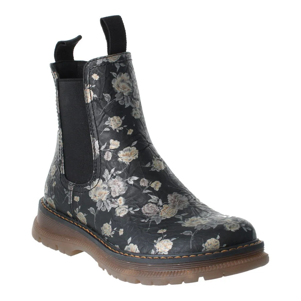 Westland 769525 Peyton 05 Ladies Black Print Vegan Side Zip Ankle Boots